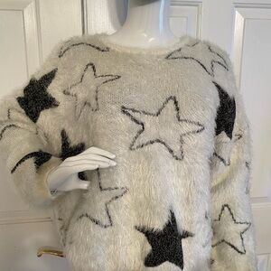 The Classic Cream Fuzzy Sweater size L NWT
